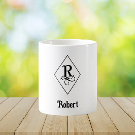 Elegant Geometric Initial Monogram R Kaffemugg