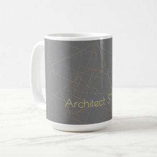Elegant geometric linjer mörk grått architect stud kaffemugg