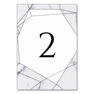 Elegant Geometric Marble Bröllop Bordsnummer
