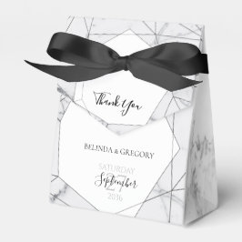 Elegant Geometric Marble Bröllop Presentaskar