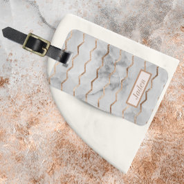 Elegant Geometric Marble Stil Luggage Tag Bagagebricka