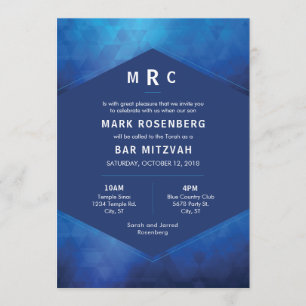 Elegant Geometric med Diamond Struktur Pub Mitzvah Inbjudningar