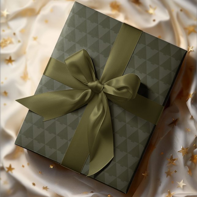 Elegant Geometric Monotone Julgran Helgdag Presentpapper (Skapare uppladdad)