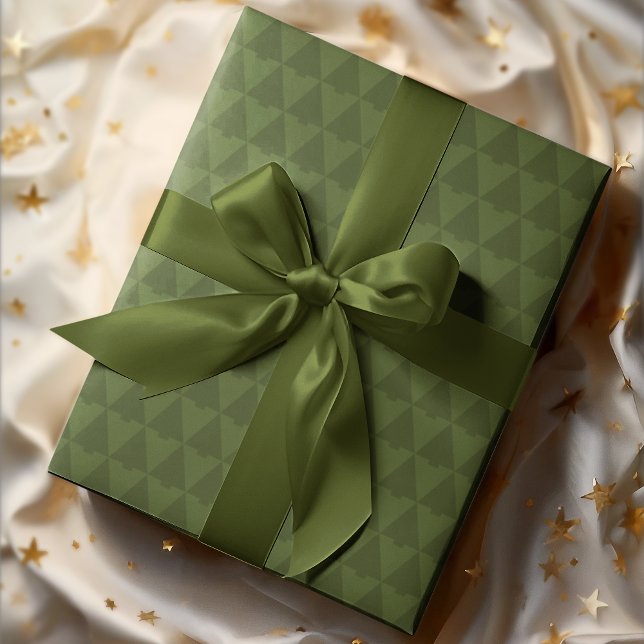 Elegant Geometric Monotone Julgran Helgdag Presentpapper (Skapare uppladdad)