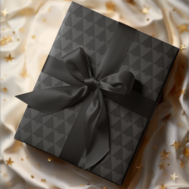 Elegant Geometric Monotone Julgran Helgdag Presentpapper (Skapare uppladdad)