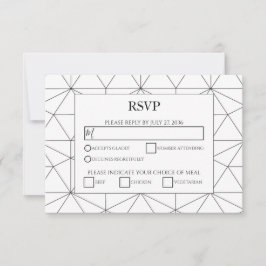 Elegant Geometric Mönster Bröllop OSA Card Kort
