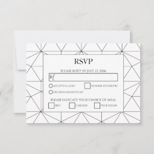 Elegant Geometric Mönster Bröllop OSA Card Kort