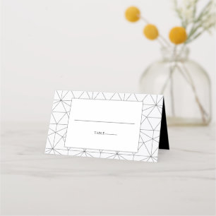 Elegant Geometric Mönster Bröllop Place Card Placeringskort