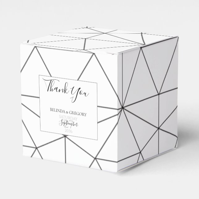 Elegant Geometric Mönster Bröllop Presentaskar (Framsidan Sidan)