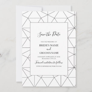 Elegant Geometric Mönster Bröllop spara datum Datumet