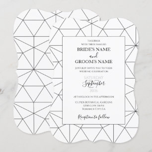 Elegant Geometric Mönster bröllopsinbjudningar Inbjudningar
