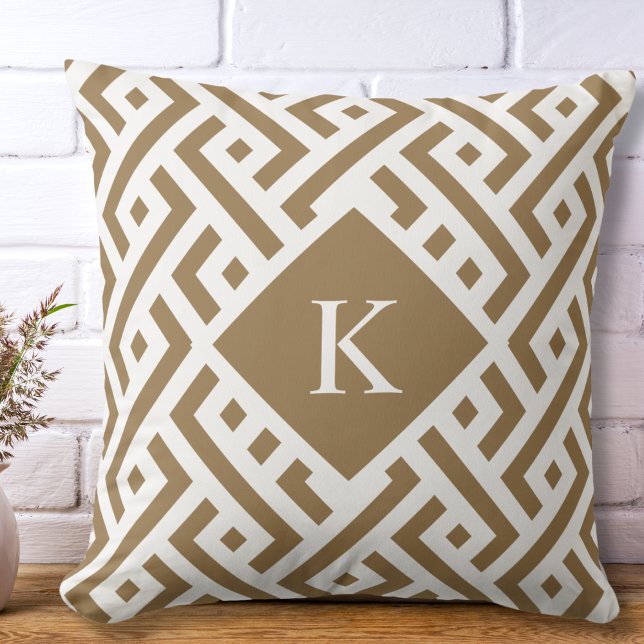 Elegant Geometric Mönster Monogram Dekorativ kudde (Skapare uppladdad)