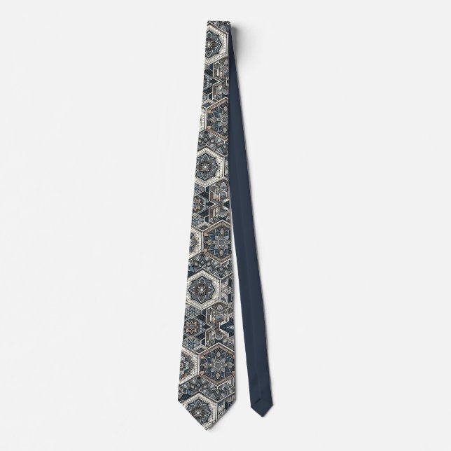 Elegant Geometric Mönster Neck Tie Slips (Framsida)