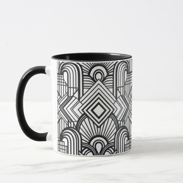 Elegant Geometric Pattern Coffee Mug Mugg (Vänster)