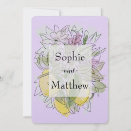 Elegant Geometric Rustic Greenery citon Lavender Inbjudningar
