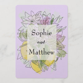 Elegant Geometric Rustic Greenery citon Lavender Inbjudningar