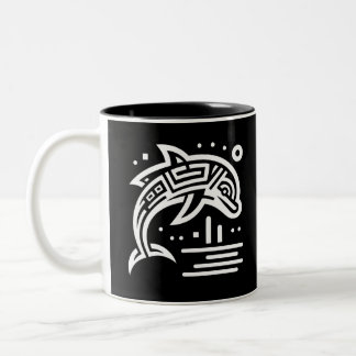 Elegant Geometric Tribal art Två-Tonad Mugg
