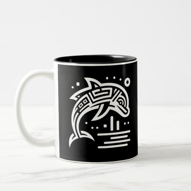 Elegant Geometric Tribal art Två-Tonad Mugg (Vänster)