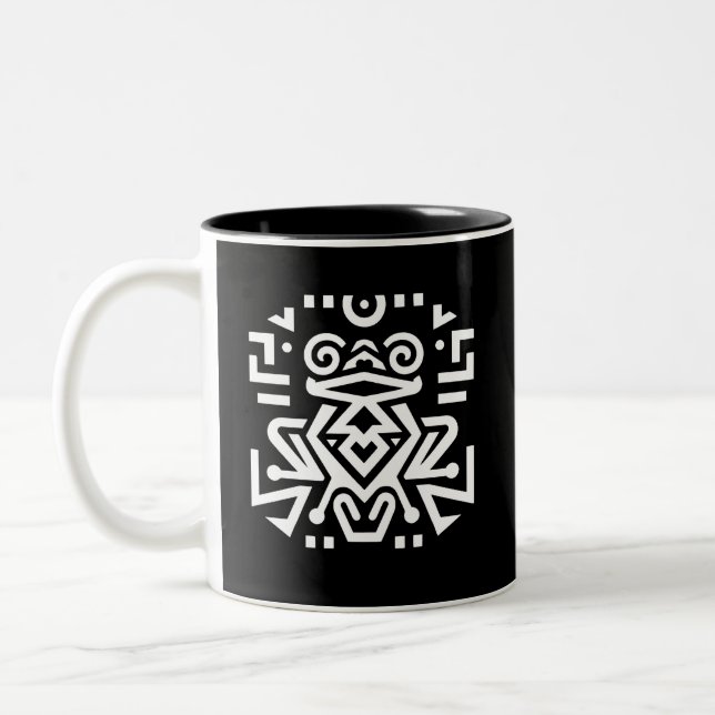 Elegant Geometric Tribal art Två-Tonad Mugg (Vänster)