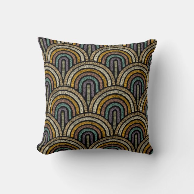 Elegant Geometric Vintage Art Deco Dekorativ kudde (Framsida)