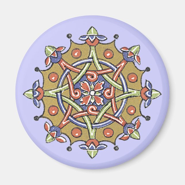 Elegant geometrisk antika konstmagnet magnet (Framsidan)