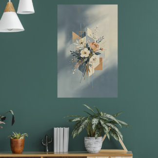 Elegant geometrisk botanisk konst poster