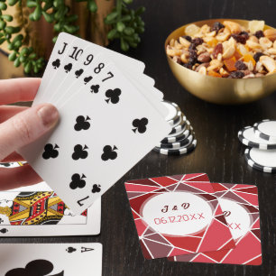 Elegant Geometrisk Bröllop Casinokort