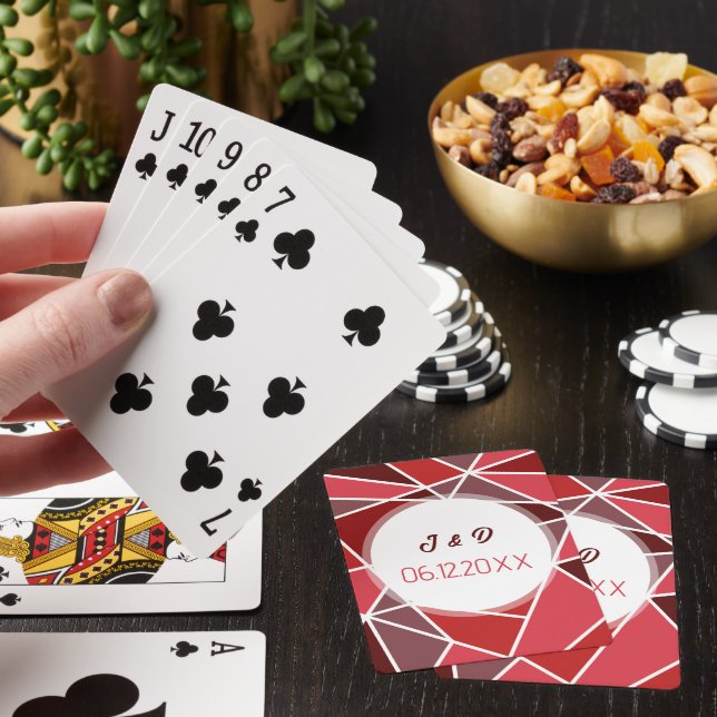 Elegant Geometrisk Bröllop Casinokort (På plats)