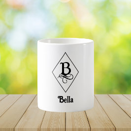 Elegant geometrisk initial monogram B Kaffemugg