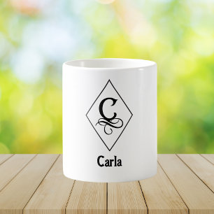 Elegant geometrisk initial monogram C Kaffemugg
