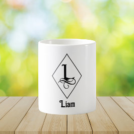 Elegant geometrisk initial monogram L Kaffemugg
