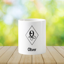 Elegant geometrisk initial monogram O Kaffemugg