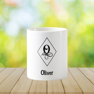 Elegant geometrisk initial monogram O Kaffemugg