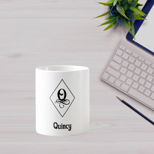 Elegant geometrisk initial monogram Q Kaffemugg
