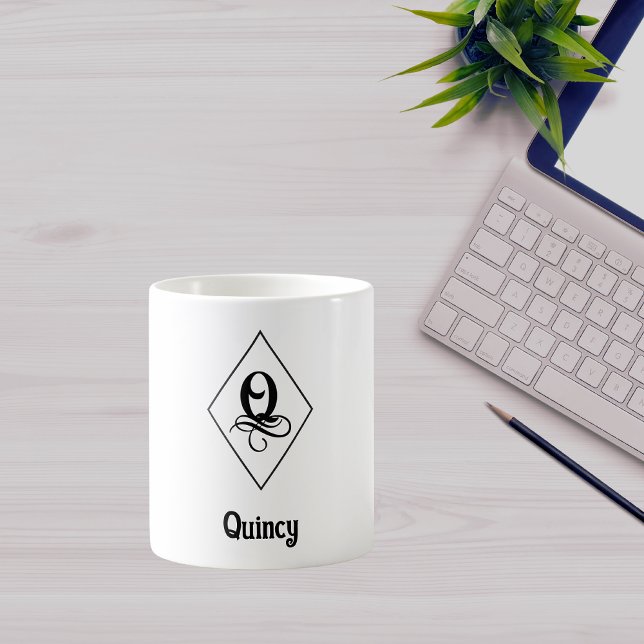 Elegant geometrisk initial monogram Q Kaffemugg (Skapare uppladdad)