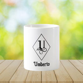Elegant geometrisk initial monogram U Kaffemugg
