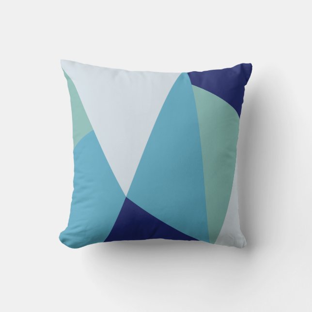 Elegant geometrisk marin grönt (blått och havs) kudde (Framsida)