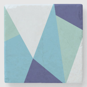 Elegant geometrisk marin grönt (blått och havs) underlägg sten