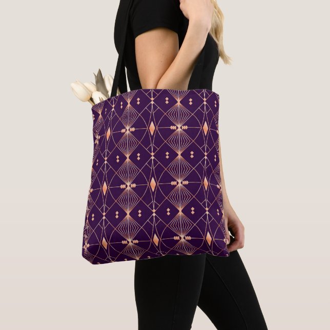 Elegant geometrisk mönster med orange diamant tygkasse (Närbild)
