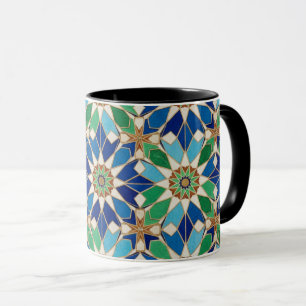 Elegant geometrisk mosaikdesign kaffekopp
