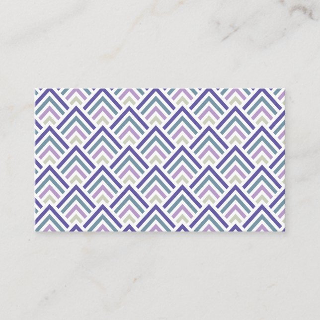 Elegant geometrisk sicksacksparre för lilor och visitkort (Framsida)