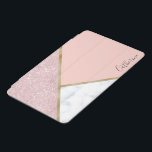 Elegant geometrisk vit marmor från ro glitter iPad mini skydd<br><div class="desc">Geometrisk utformning av Snyggten med faux ro guld glitter,  guld och vit marmor.</div>