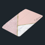 Elegant geometrisk vit marmor från ro glitter iPad mini skydd<br><div class="desc">Geometrisk utformning av Snyggten med faux ro guld glitter,  guld och vit marmor.</div>