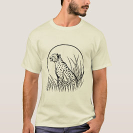 Elegant Gepard i Högt Gräs- Vilda Djur Konst T Shirt