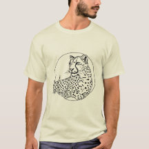 Elegant Gepard Linje Konst – Wildlife Circle Desig