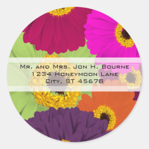 Elegant Gerber Daisy Wedding Stickers Runt Klistermärke