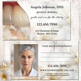 Elegant geriatrisk tandläkare  tidsbeställning kort