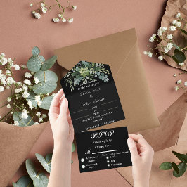 Elegant Geriy eucalyptus WEDDING INVITATIONS