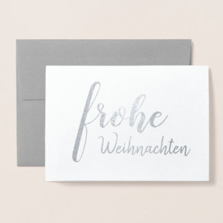 Elegant German Frohe Weihnachten God jul Folierat Kort