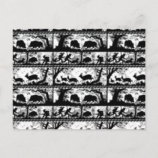 Elegant German Hunting Scene Running Hjort and Boa Vykort